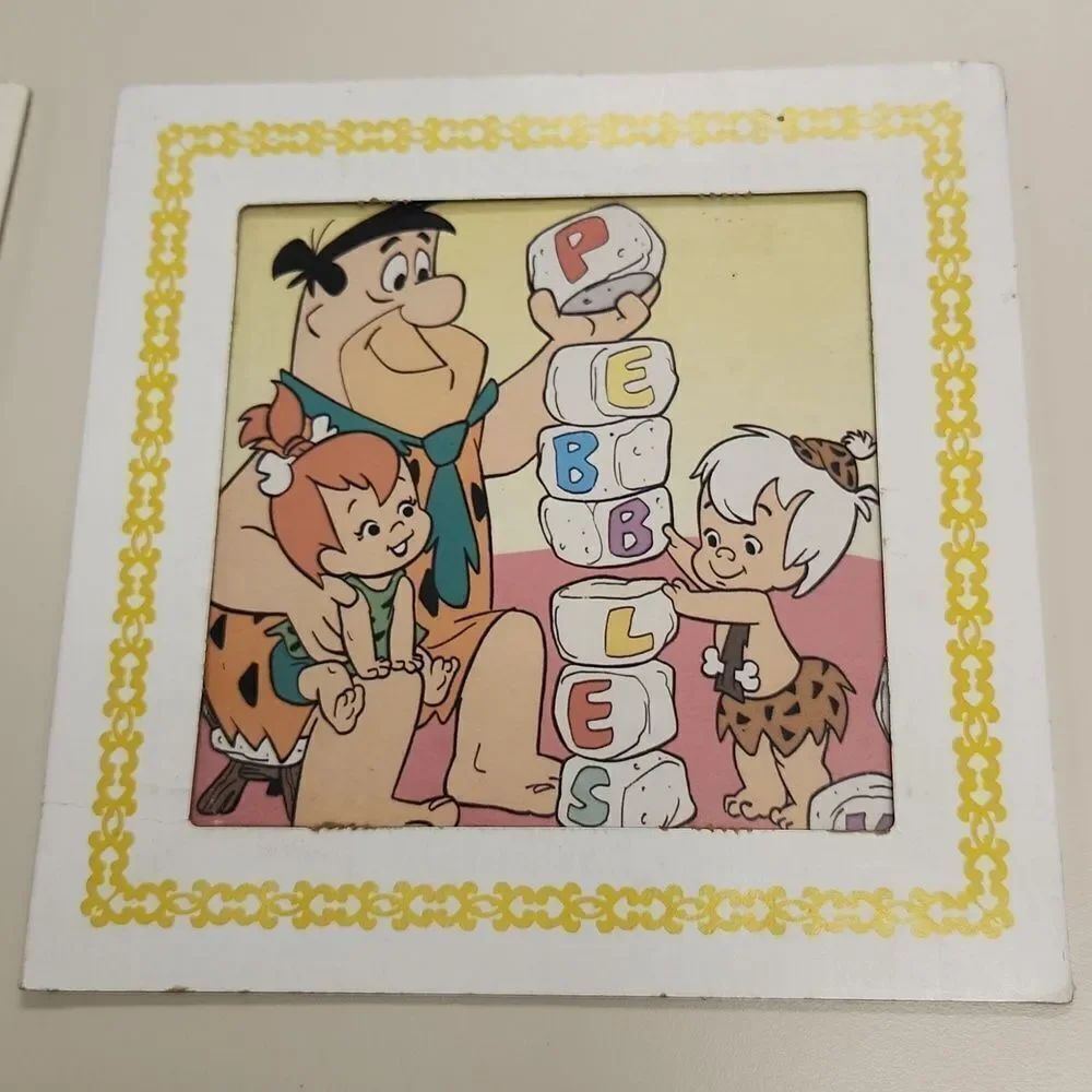 Vintage Flintstones Pebbles Fair Carnival Glass Prize Wall Hanging